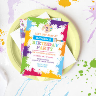 Art Craft Paint Birthday Party Invitation
