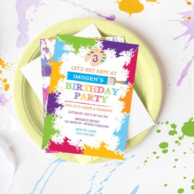 Art Craft Paint Birthday Party Invitation (Creator Uploaded)