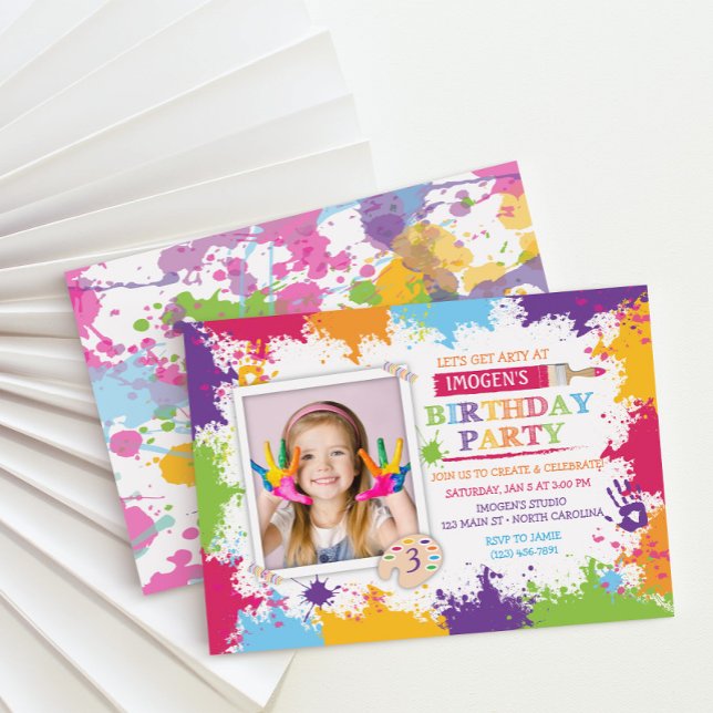Art Craft Paint Birthday Party Invitation (Creator Uploaded)