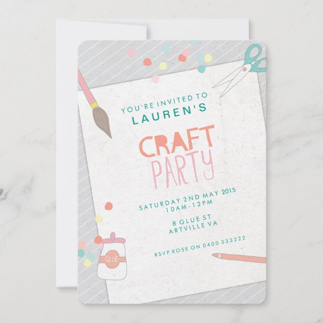 Art & Craft Party Invitation (Front)