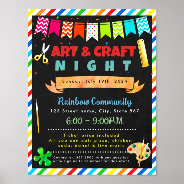 Art craft school class flyer poster (Front)