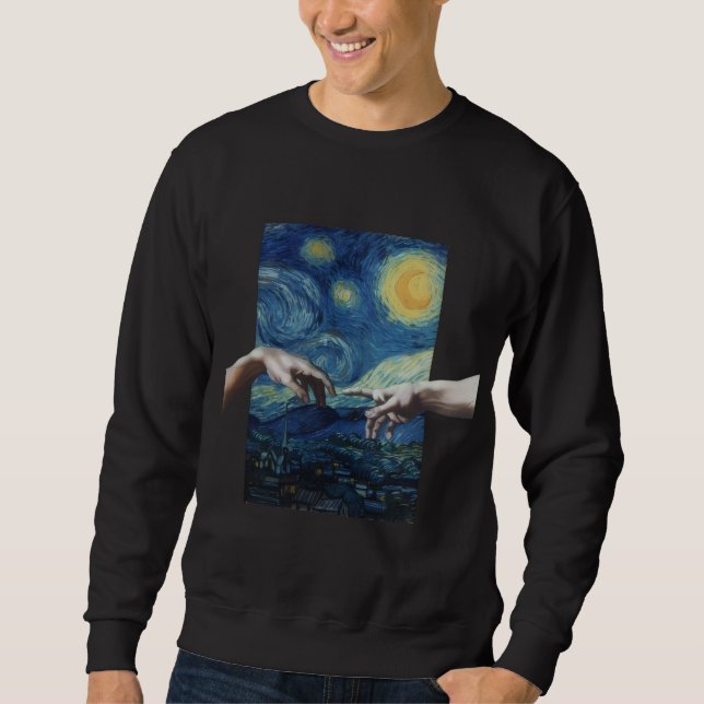 Art Creation Hands Starry Night Sweatshirt (Front)