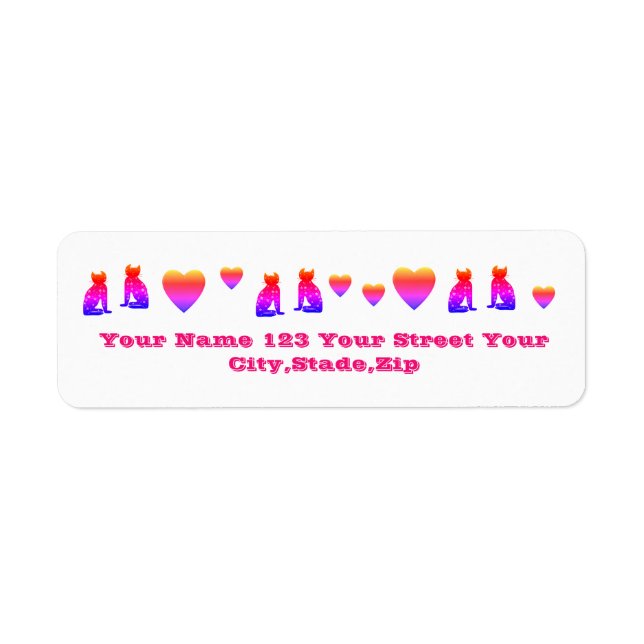 Art ,Cute Cat Clipart,personalised Return Address Label (Front)