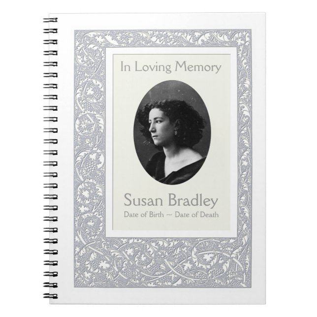 Art D Floral Pattern Funeral Memorial Guest Book (Front)