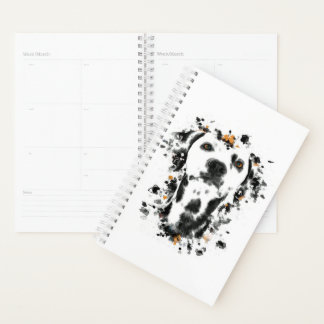 Art Dalmatian Watercolor, Cute Dalmatian Dog Face Planner