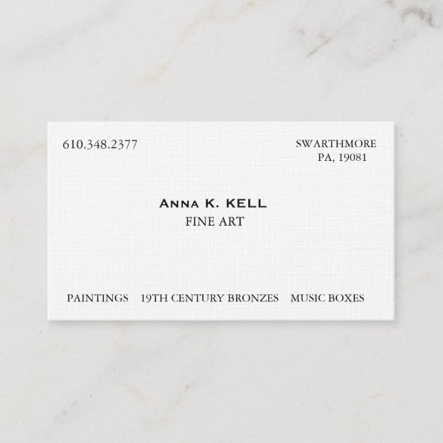 Art Dealer Business Card (Front)