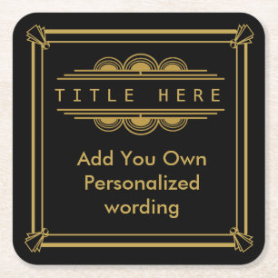 Art Deco 1920 style personalised coaster