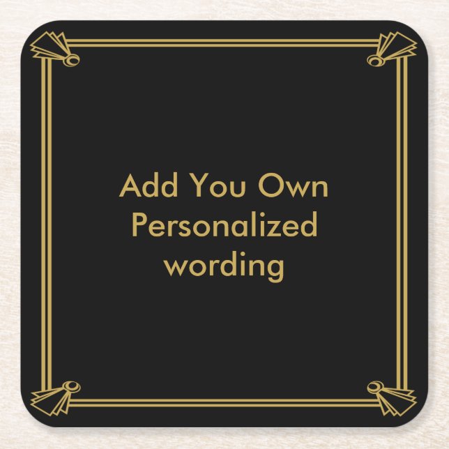 Art Deco 1920 style personalised coaster (Front)
