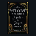 Art Deco 1920s Black and Gold Welcome Sign<br><div class="desc">Art Deco 1920s Roaring 20s Jazz Age Birthday Anniversary Bridal Shower Baby Shower Holiday Corporate Black and Gold Welcome Sign</div>