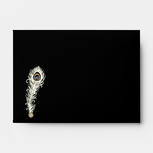 Art Deco 1920's Cream Blue & Gold Envelope (Front)