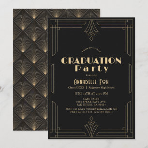 Art Deco 1920's Gatsby Graduation Party Invitation