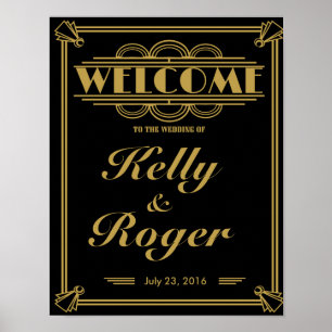 ART Deco 1920's Gatsby style wedding welcome print