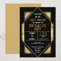 Art Deco 1920s Gold Black New Years Eve Party