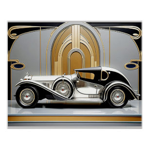 Art Deco 1920's Style Car Poster. Poster