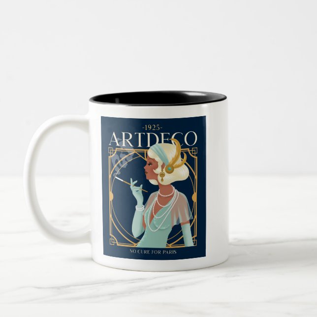Art Deco 1925 Two-Tone Coffee Mug (Left)