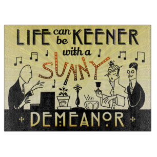 Art Deco 20s Retro Sunny Demeanour Inspirational Cutting Board
