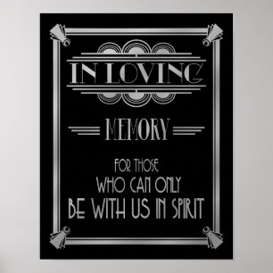 Art Deco 20's style "IN LOVING MEMORY Poster
