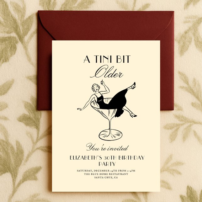 Art Deco 20s Vintage Birthday A tini bit older  Invitation (Creator Uploaded)