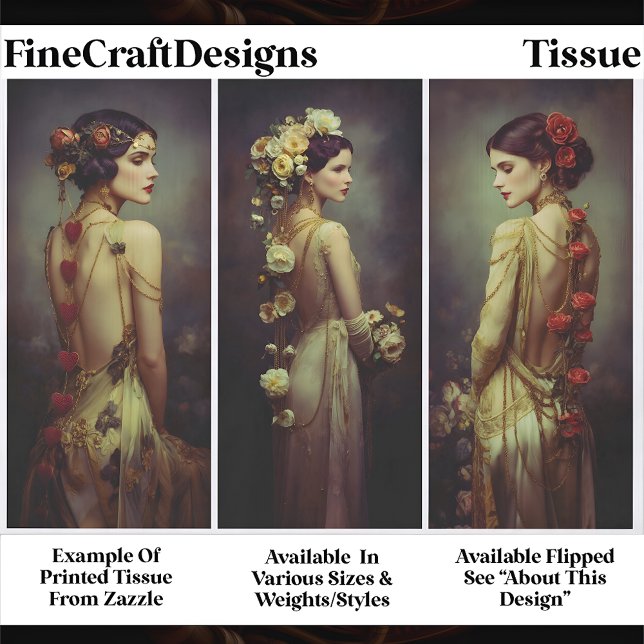 Art Deco 3 Elegant Women Panel FA3R Decoupage Tissue Paper (Creator Uploaded)