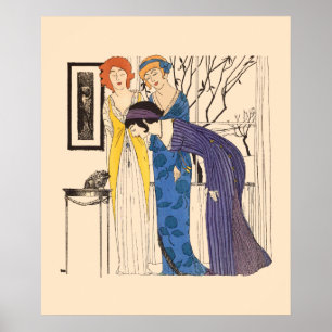 Art Deco 3 Paul Poiret Dresses by Paul Iribe Poster