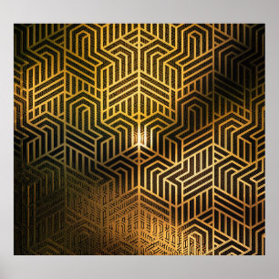 Art Deco 3D Illustration, Advertisement Wallpaper. Poster
