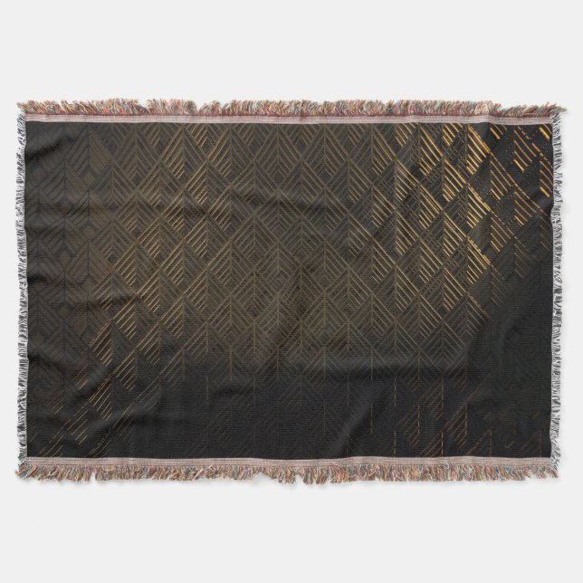 Art Deco 3D Illustration Background Throw Blanket (Front)