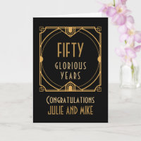 Art Deco 50th Golden Anniversary Names Fifty Years