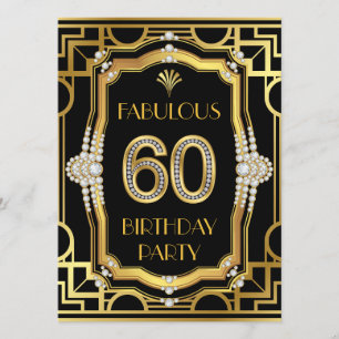 Art Deco 60th Birthday Party Invitation