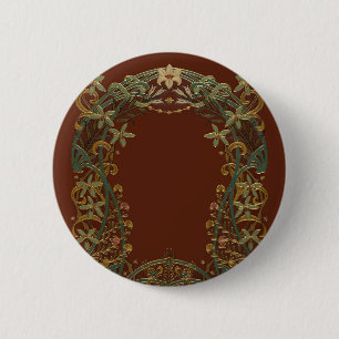 art deco 6 cm round badge
