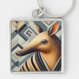 Art Deco Aardvark Keychain