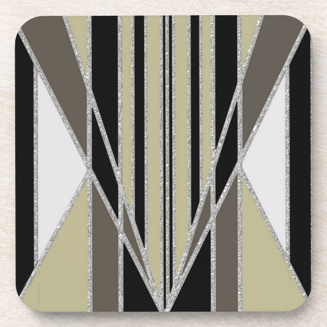 Art Deco Abstract Design Coaster (Front)