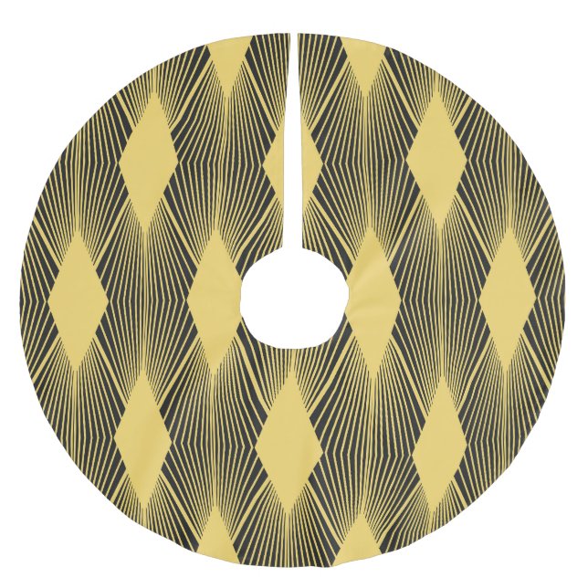 Art Deco Abstract Geometric Background Brushed Polyester Tree Skirt (Front)