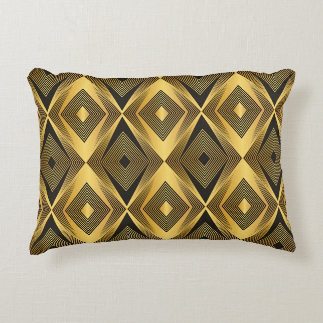 Art Deco: Abstract Geometric Background Decorative Cushion (Front)