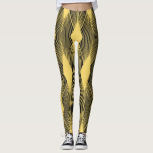 Art Deco Abstract Geometric Background Leggings