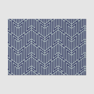 Art Deco Abstract Geometric Pattern Blue Tissue Paper
