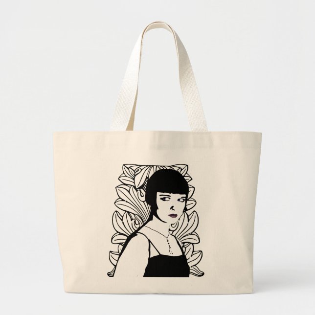 Art Deco Actor Large Tote Bag (Front)