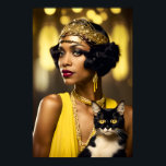 Art Deco, African-American Flapper, Gatsby Style Poster<br><div class="desc">This is an original Art Deco artwork created by Celtic-Brother Designs.</div>