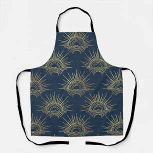 Art Deco Alabere Midnight Blue Crown Arc Apron