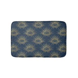 Art Deco Alabere   Midnight Blue Crown Arc Bath Mat