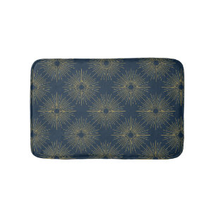 Art Deco Alabere   Midnight Blue Medallion Bath Mat