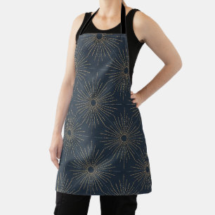 Art Deco Alabere Midnight Blue Starburst Apron