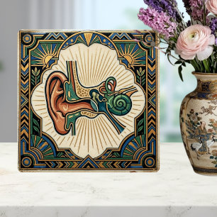 Art Deco Anatomical Ear Laryngology Ceramic Tile