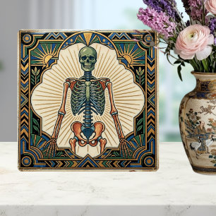 Art Deco Anatomical Human Skeleton Bones Ceramic Tile