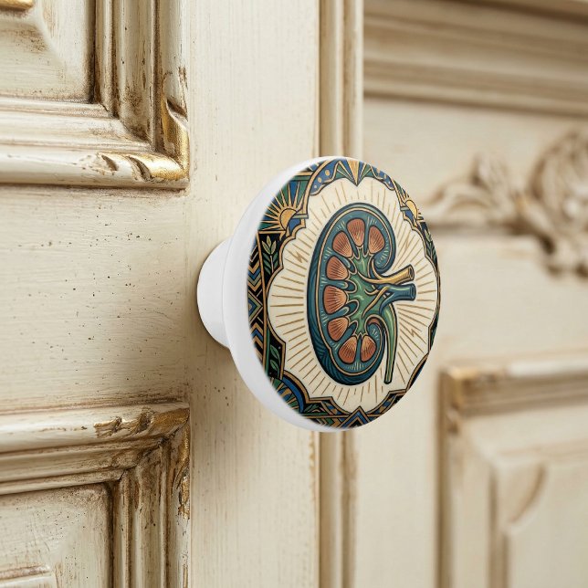 Art Deco Anatomical Kidney Nephrology Ceramic Knob (Creator Uploaded)