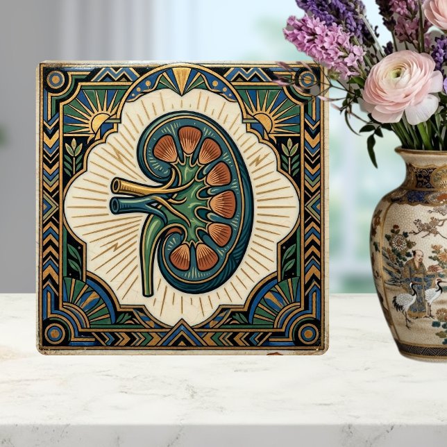 Art Deco Anatomical Kidney Nephrology Ceramic Tile (Creator Uploaded)