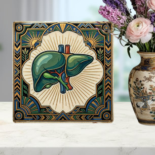 Art Deco Anatomical Liver Ceramic Tile