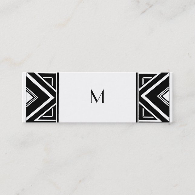 Art Deco Angles Monogram Calling Card (Front)