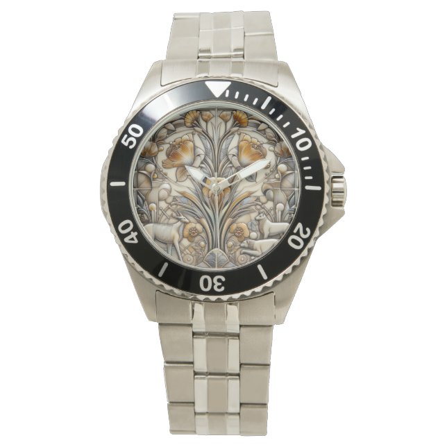 Art Deco Animal Tile Watch (Front)
