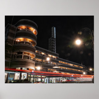 Art Deco Architecture Aesthetic Indonesia Travel Poster