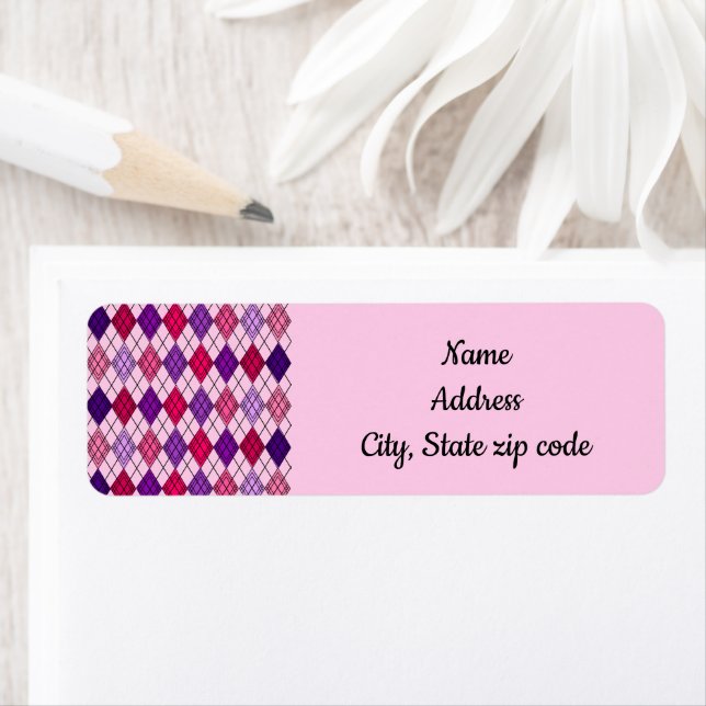 Art Deco Argyle Return Address Label (Insitu)